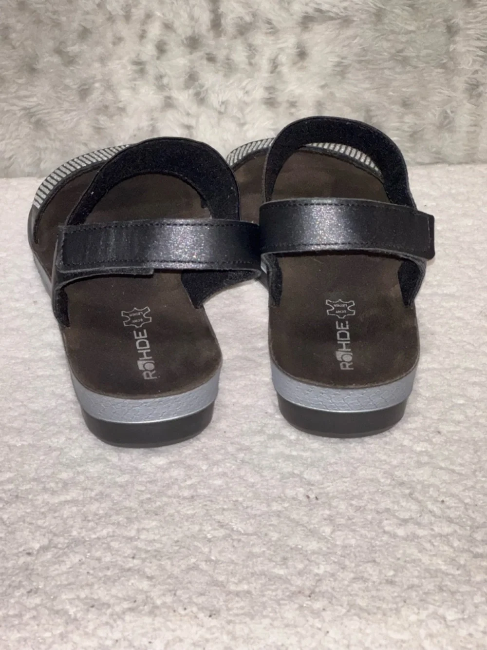 Rohde Black Crystal-Strap Comfort Sandals Women’s Size EU 38 / US 7